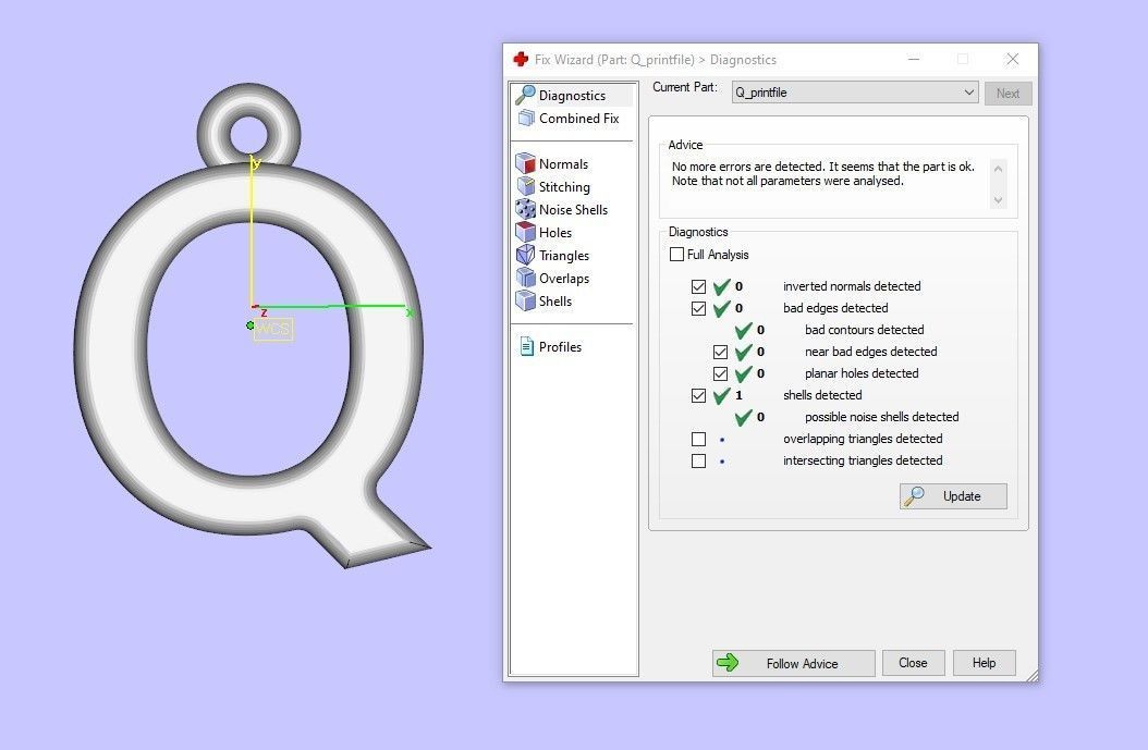 Heart Alphabet Q 3D print model_12