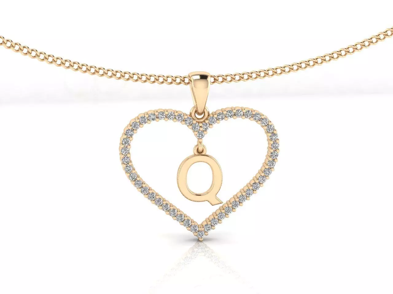 Heart Alphabet Q 3D print model_0