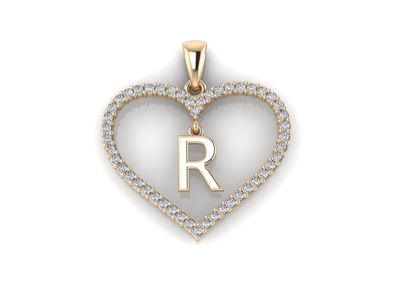 Heart Alphabet R 3D print model_6