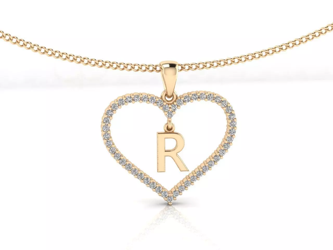 Heart Alphabet R 3D print model_0