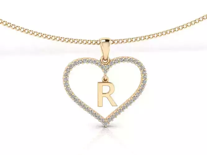 Heart Alphabet R 3D print model