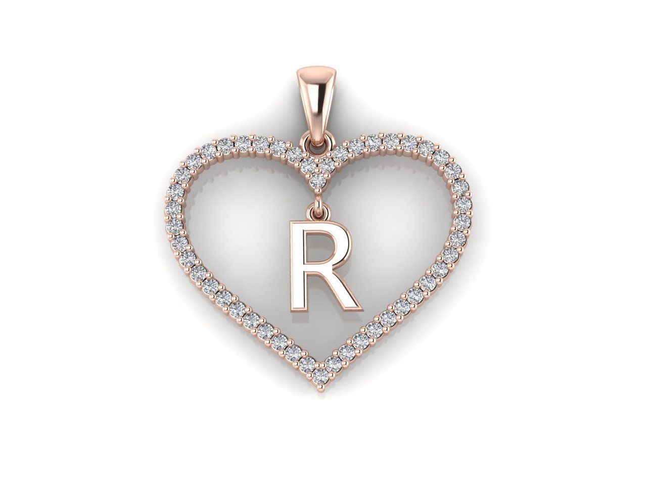 Heart Alphabet R 3D print model_7