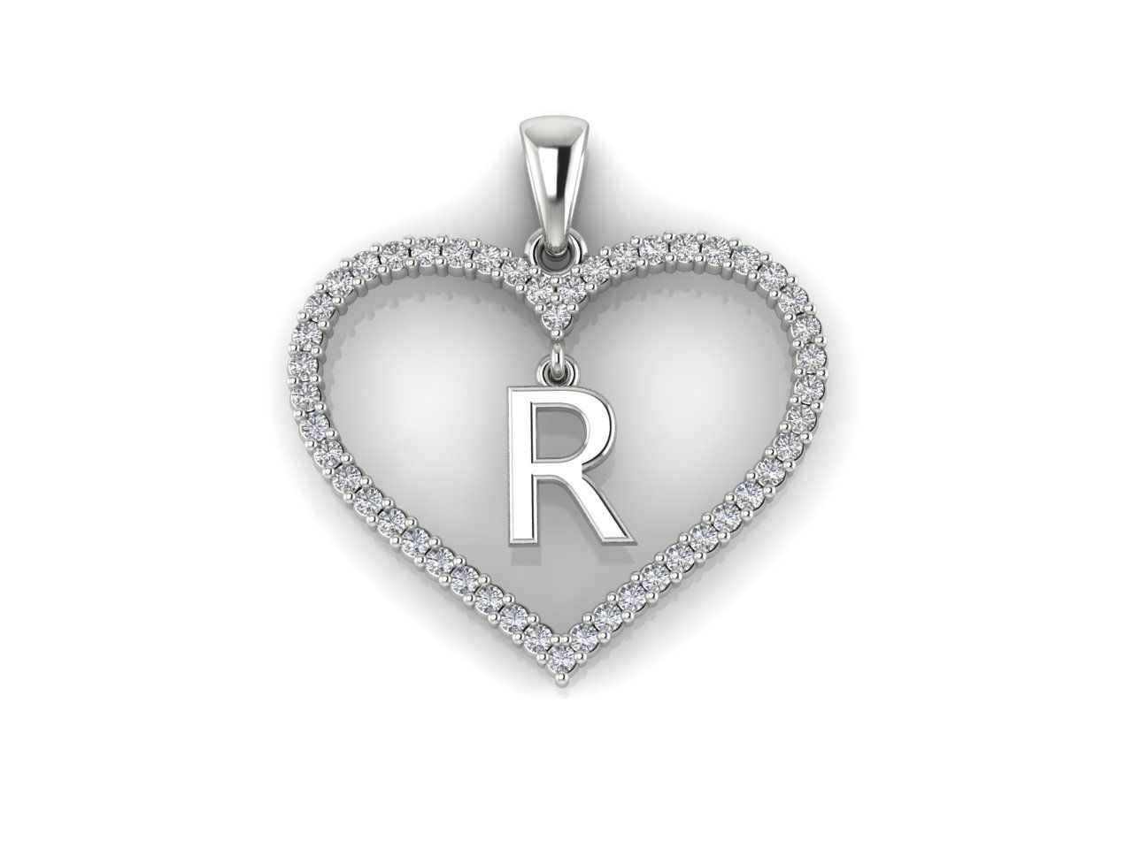 Heart Alphabet R 3D print model_8