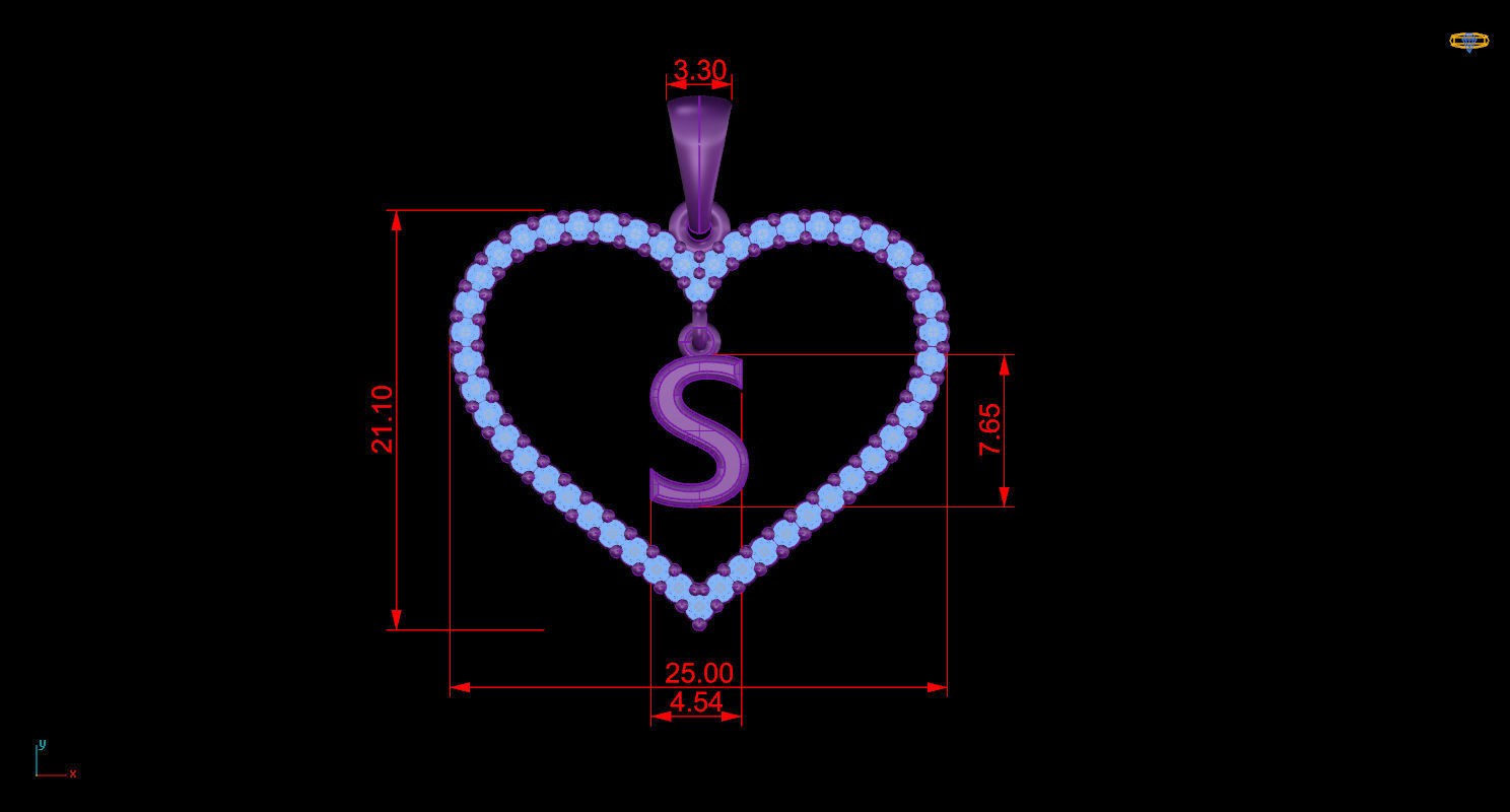 Heart Alphabet S 3D print model_9