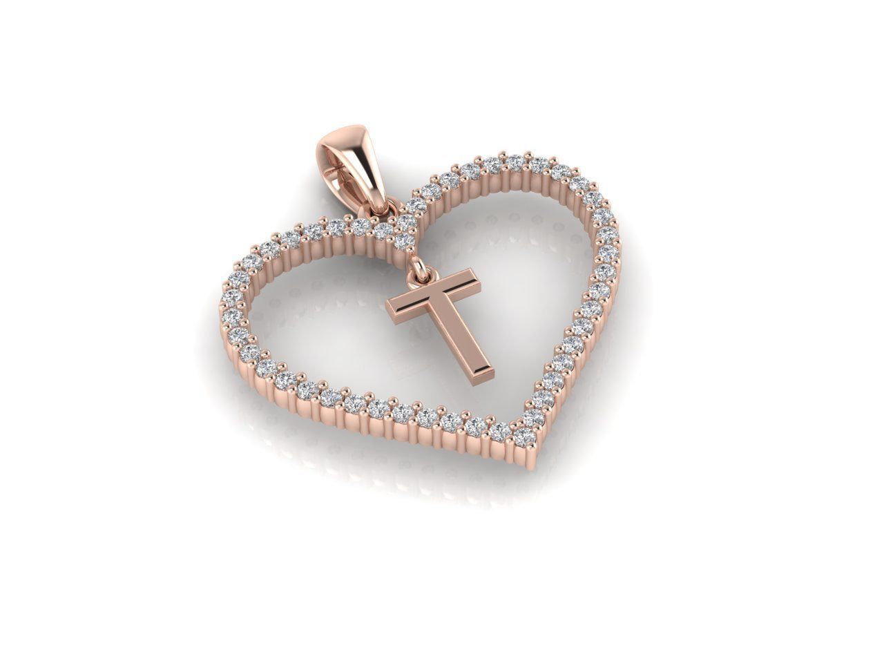 Heart Alphabet T 3D print model_7