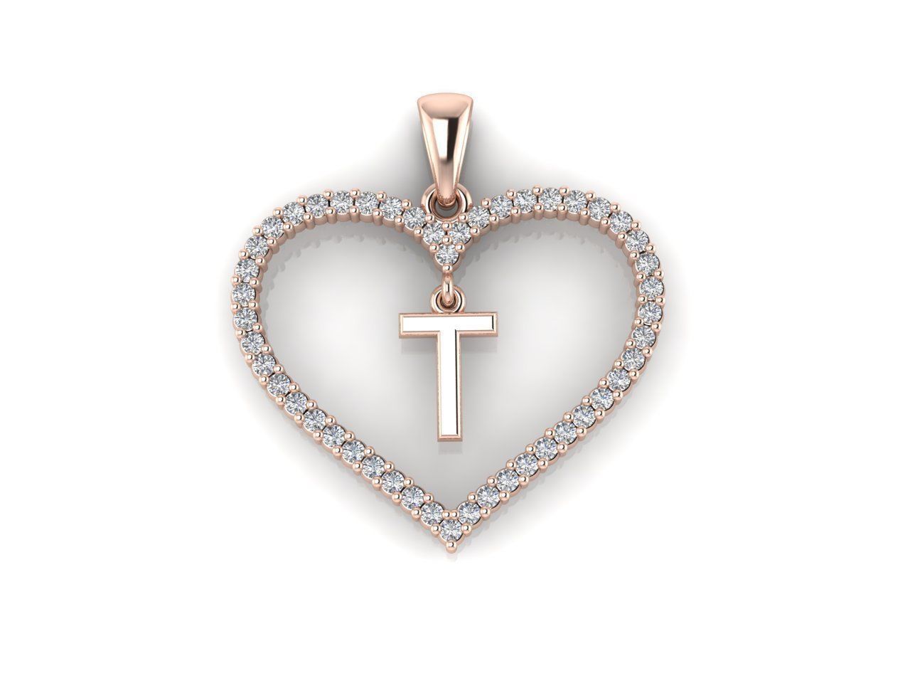 Heart Alphabet T 3D print model_4