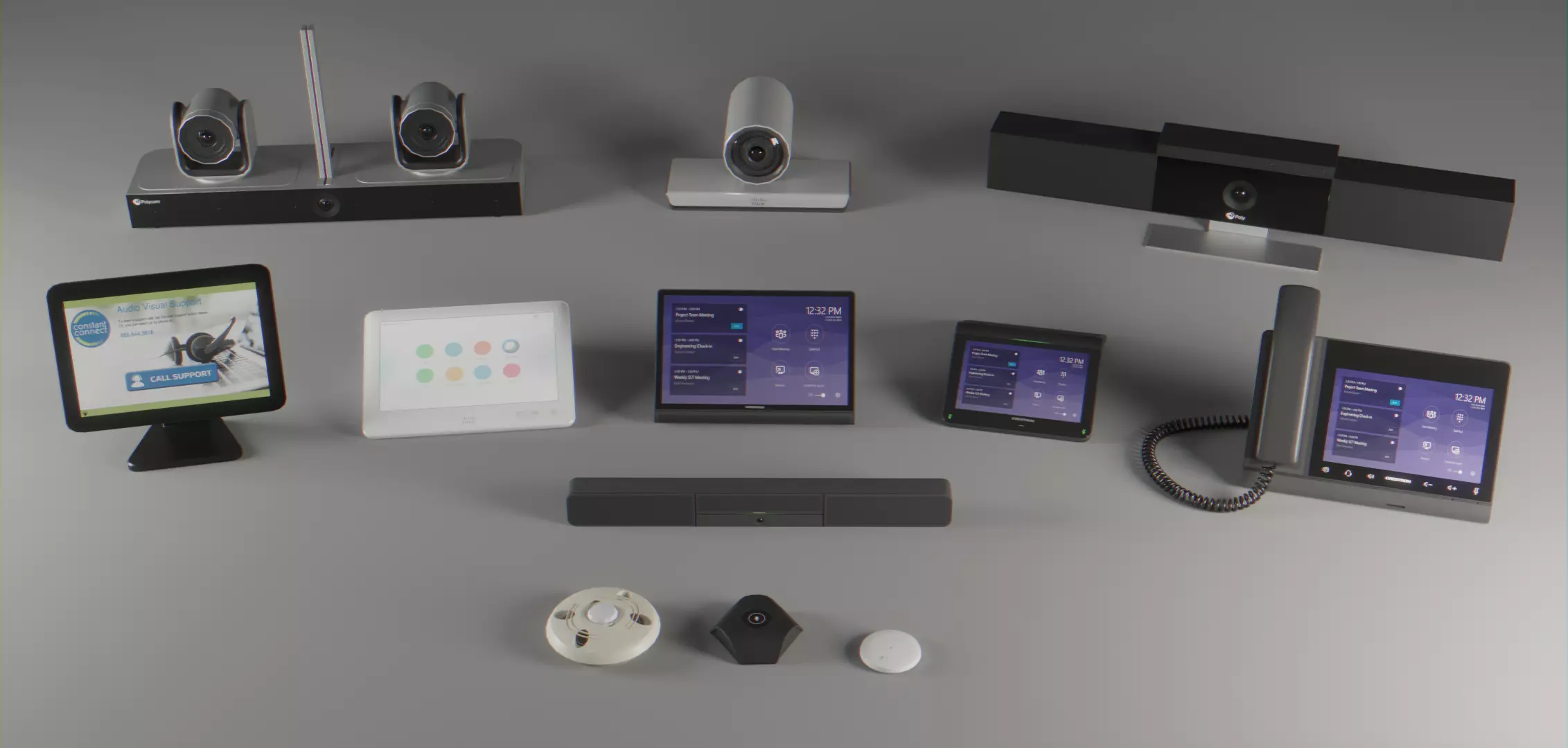 Conference Room Audio Video Pack Low-poly 3D model_0