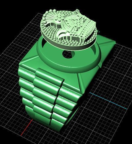 Crown ring 3D print model_4