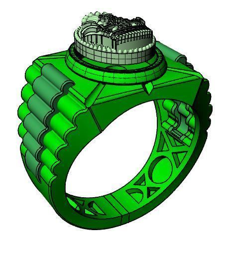 Crown ring 3D print model_9