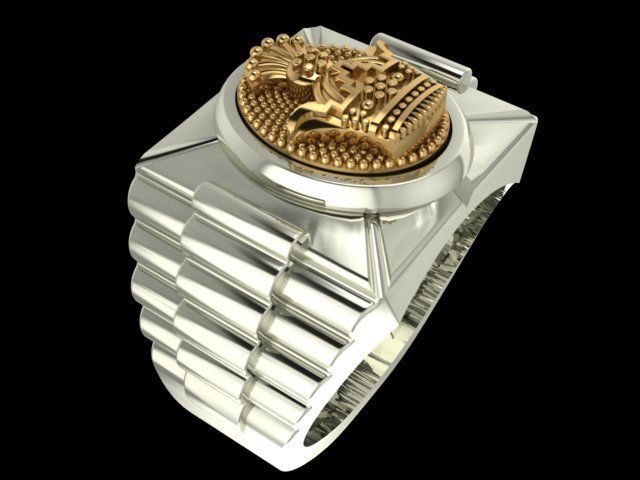 Crown ring 3D print model_1