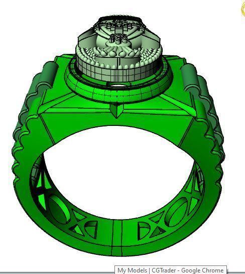 Crown ring 3D print model_8