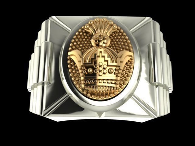 Crown ring 3D print model_2