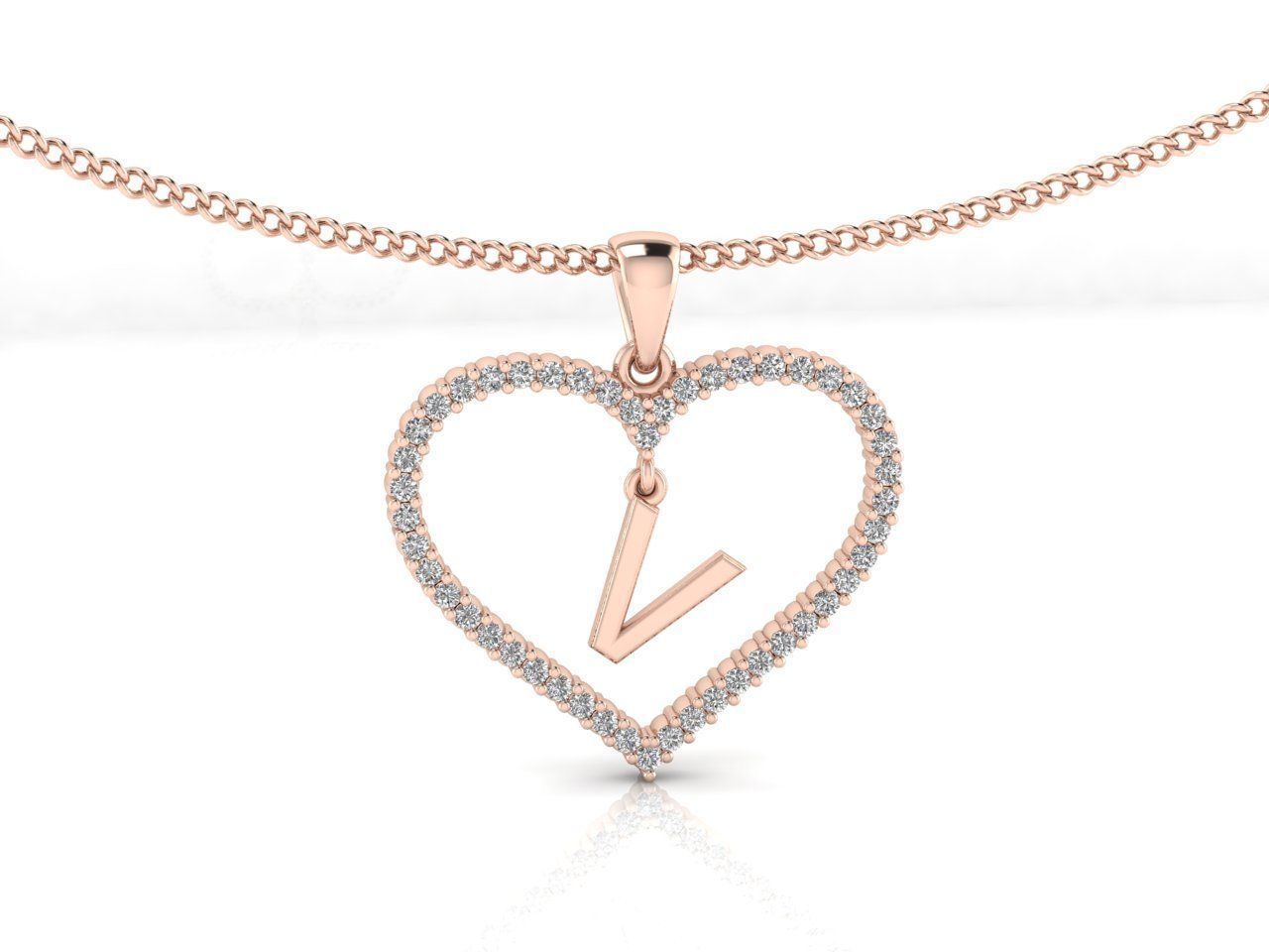 Heart Alphabet V 3D print model_1