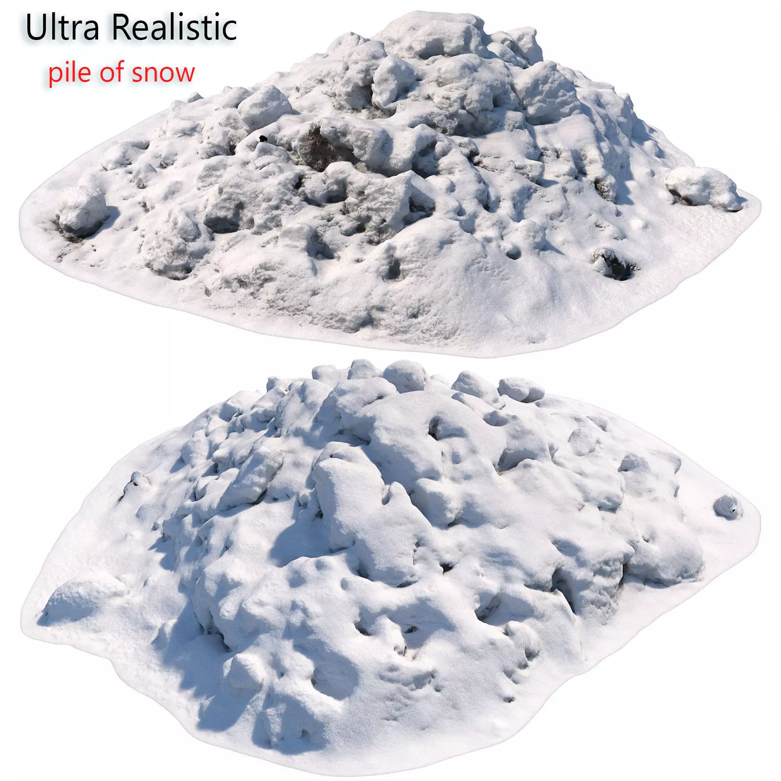 Ultra realistic a Pile of snow 3D model_0