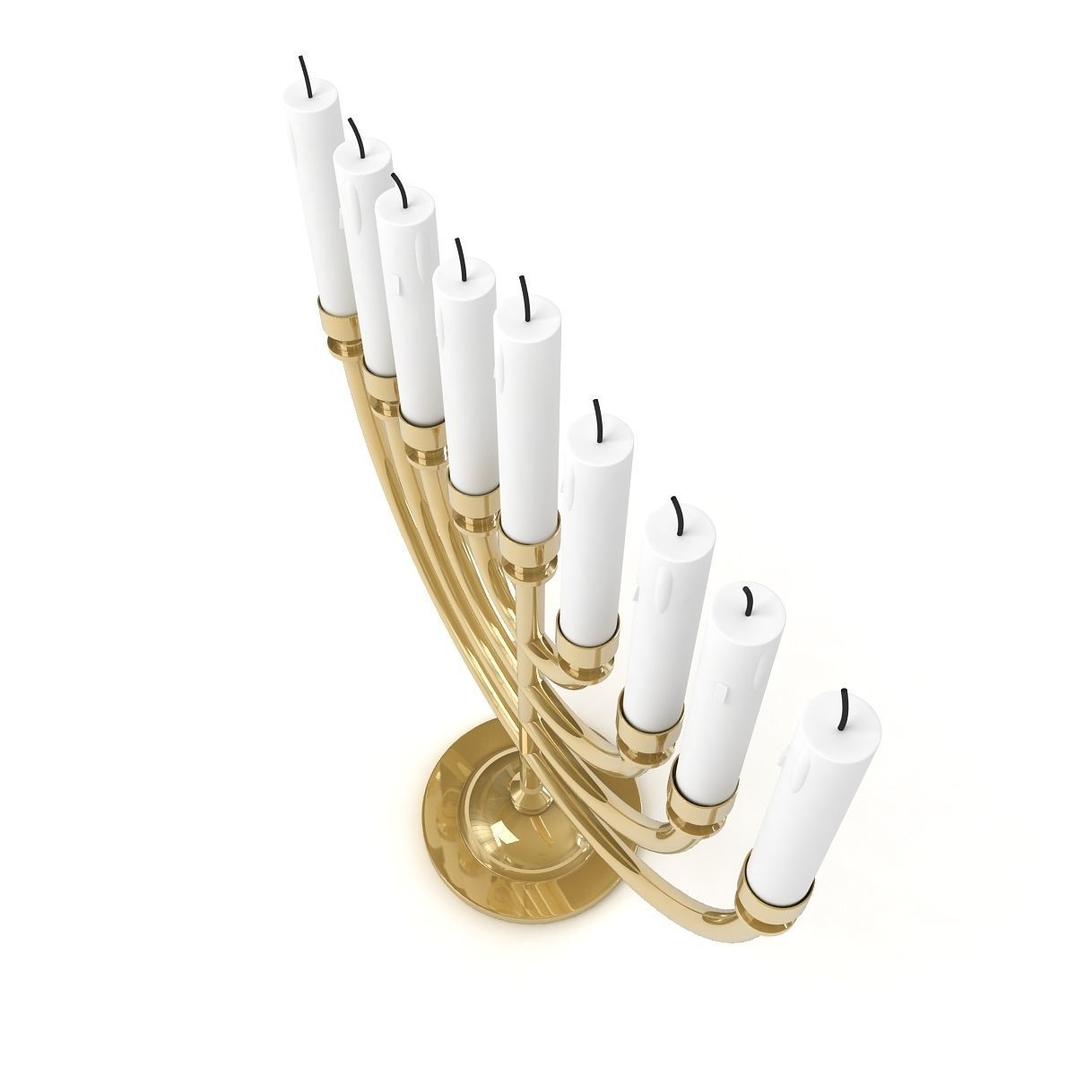 Menorah with Candle 3D model_2