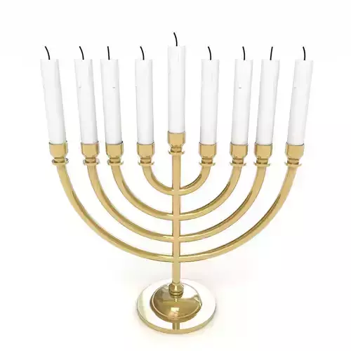 Menorah with Candle 3D model