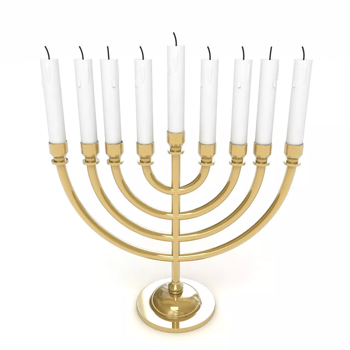 Menorah with Candle 3D model_0