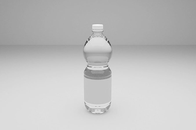 Plastic water bottle 750ml Low-poly 3D model