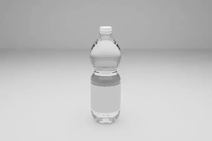 Plastic water bottle 750ml Low-poly 3D model