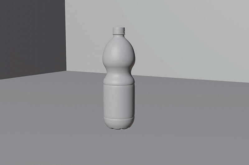 Plastic water bottle 750ml Low-poly 3D model_9