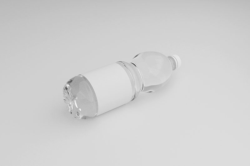 Plastic water bottle 750ml Low-poly 3D model_3