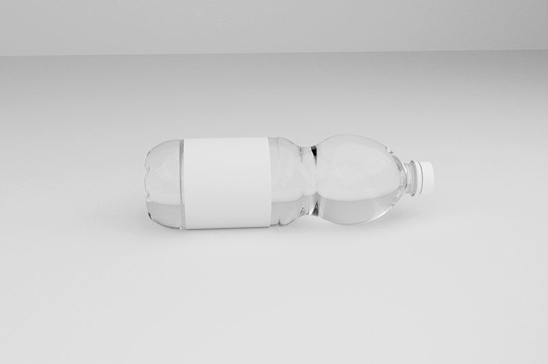 Plastic water bottle 750ml Low-poly 3D model_1