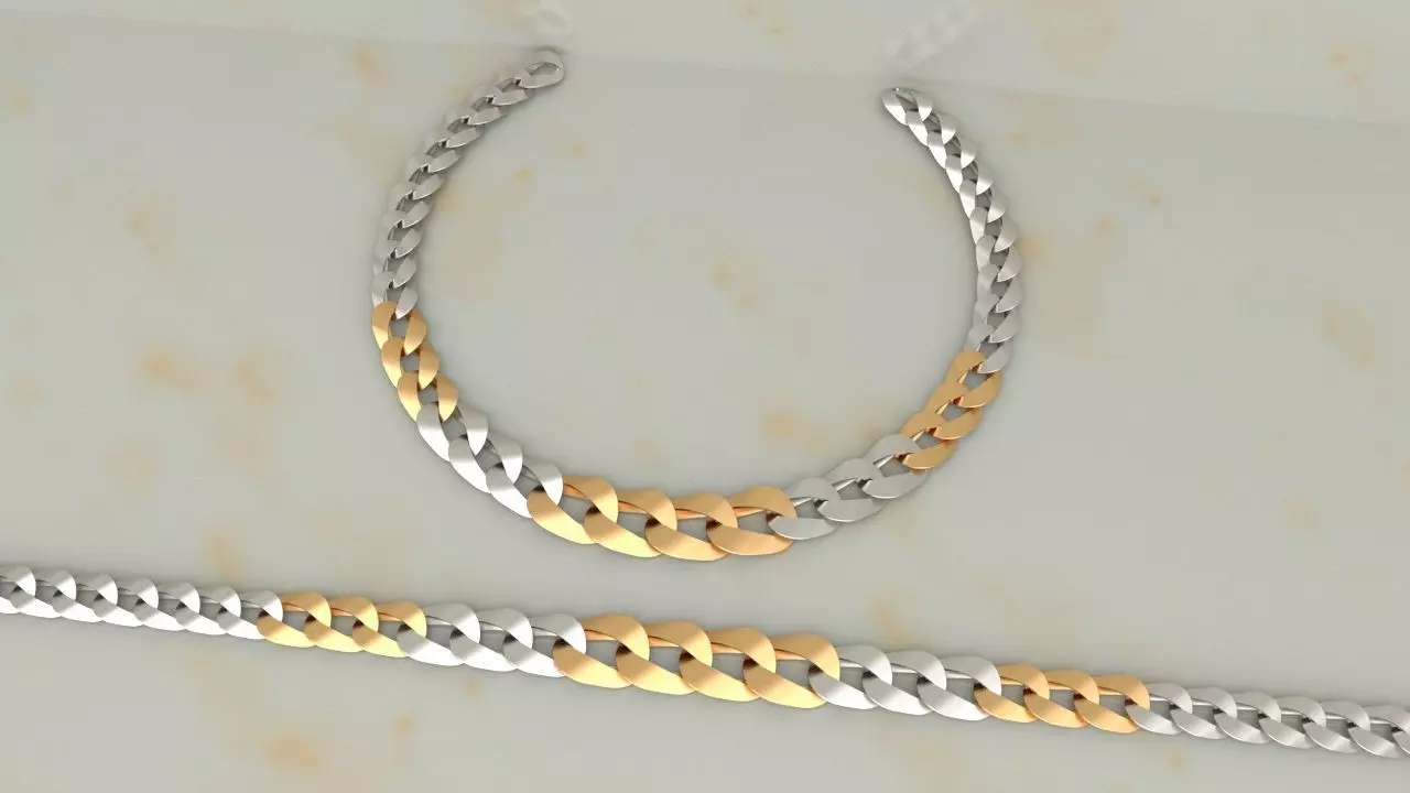 Chain Necklace lightweigt 3D print model_0