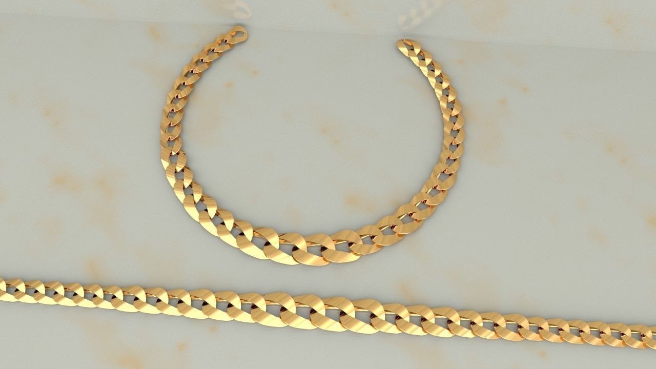 Chain Necklace lightweigt 3D print model_1