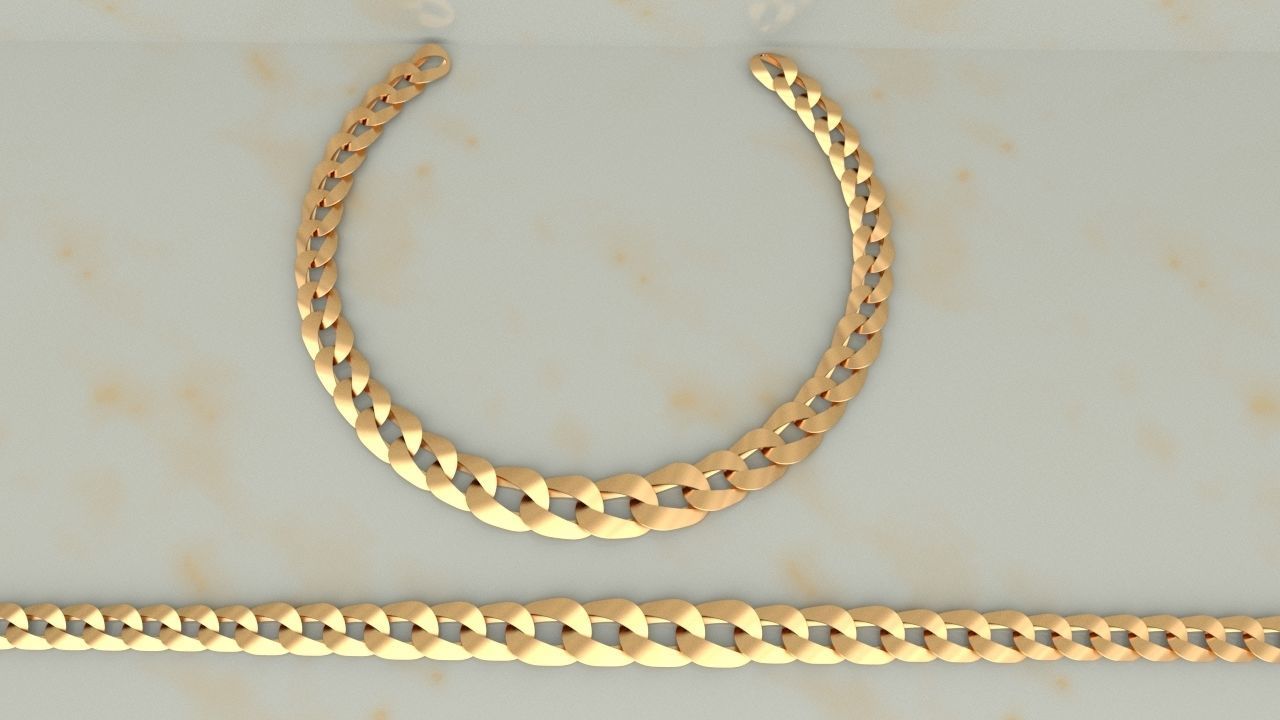 Chain Necklace lightweigt 3D print model_2