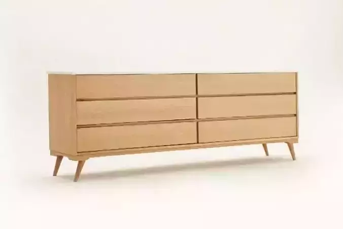 Sideboard 3D model bookcase with four shelves