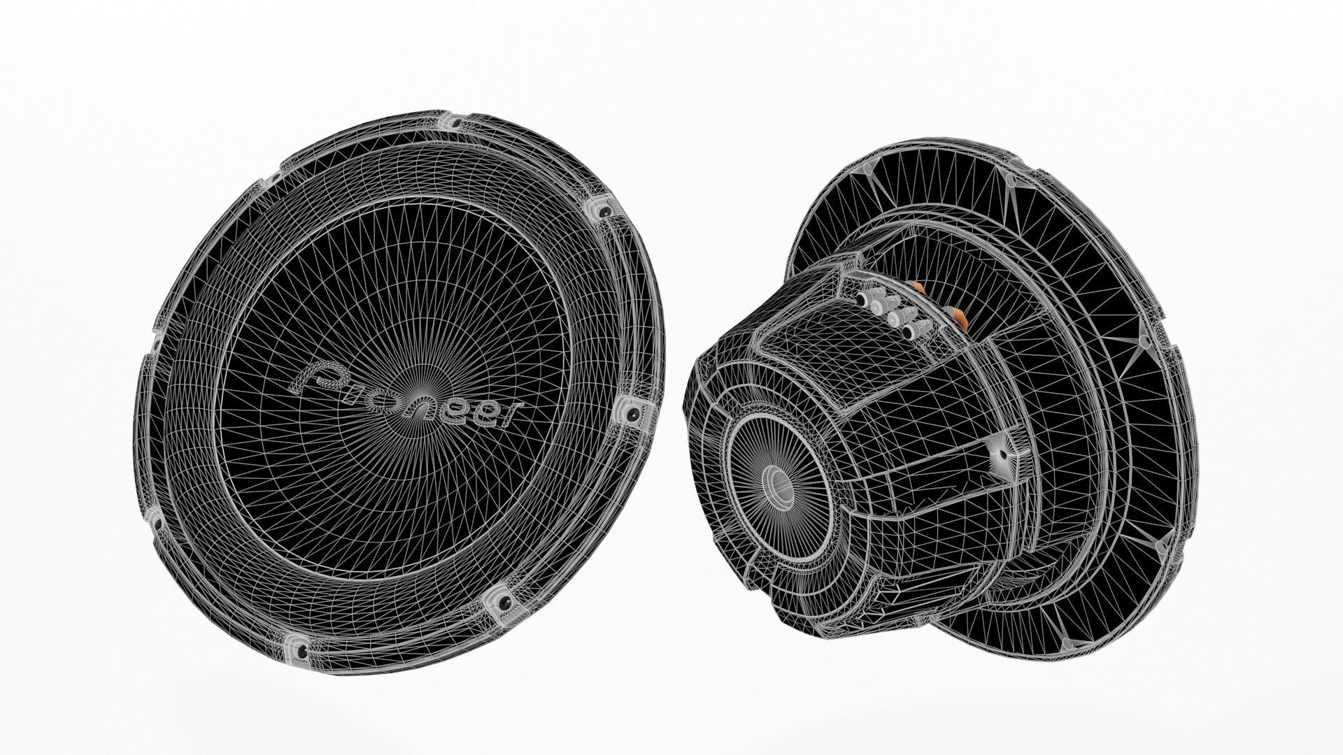 Woofer Pionner Speaker 02 - blender 3d 3D model_10