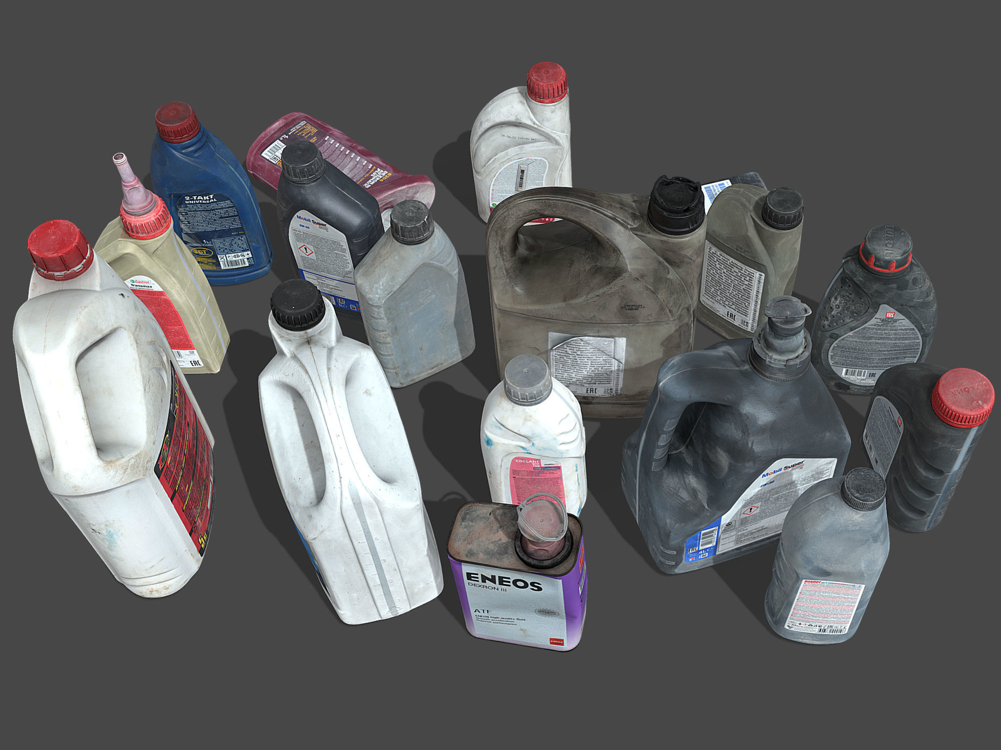 Garage Bottles and Canisters Pack 3D Model Collection_4
