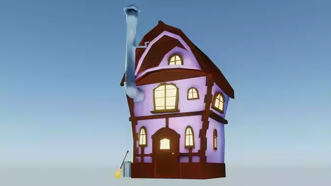House Carton 2 Low poly Style Low-poly 3D model
