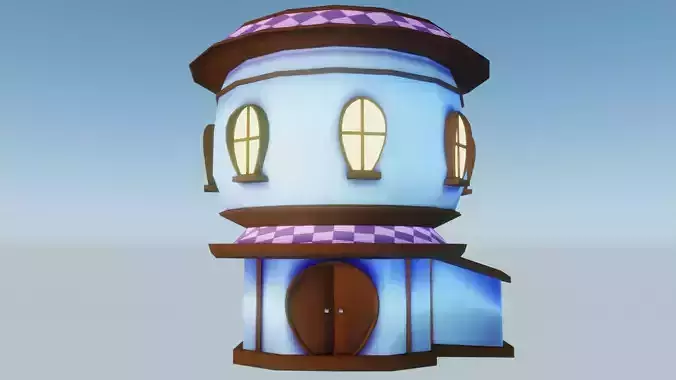 House Carton Round Low poly Style Low-poly 3D model