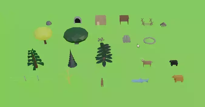 Nature objects 3D model