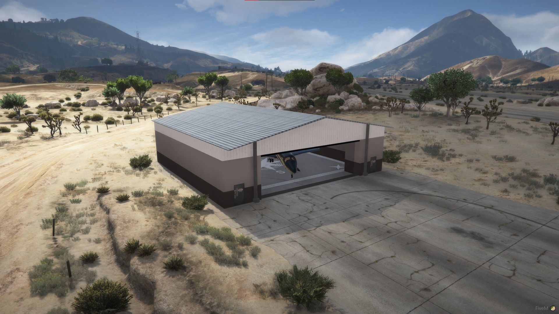 Low Poly Plane Hanger Low-poly 3D model_5