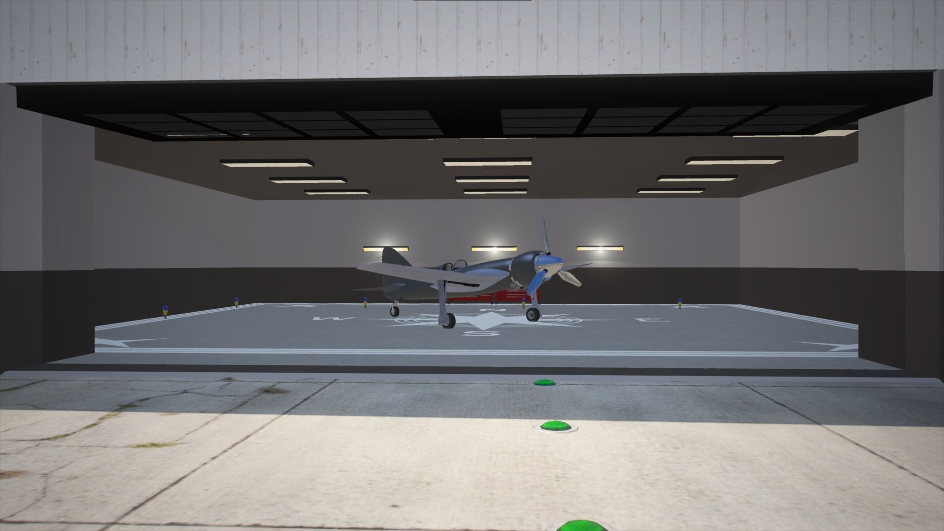 Low Poly Plane Hanger Low-poly 3D model_1