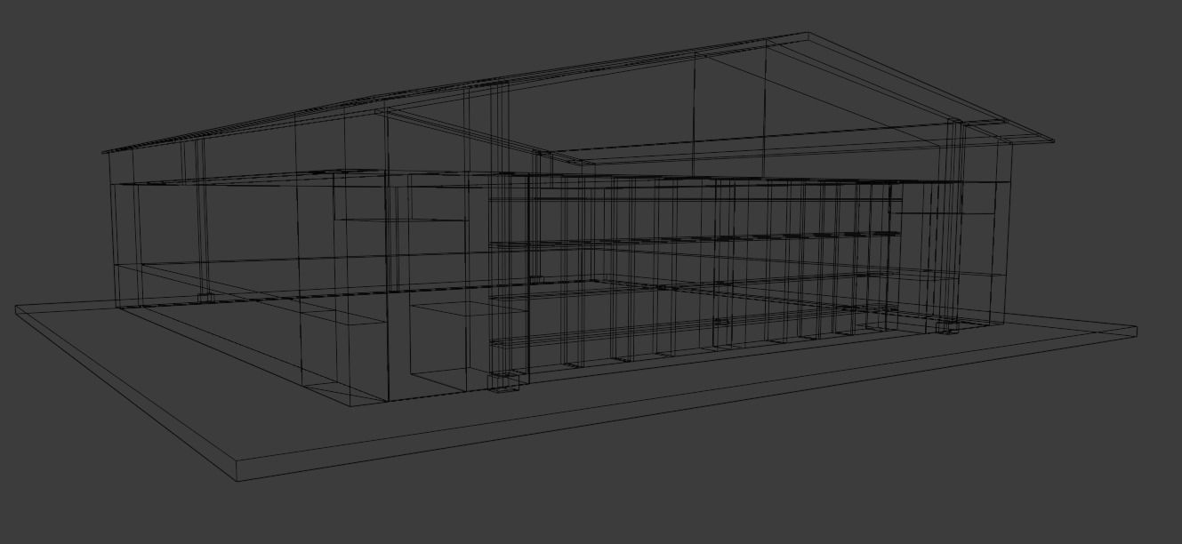 Low Poly Plane Hanger Low-poly 3D model_7