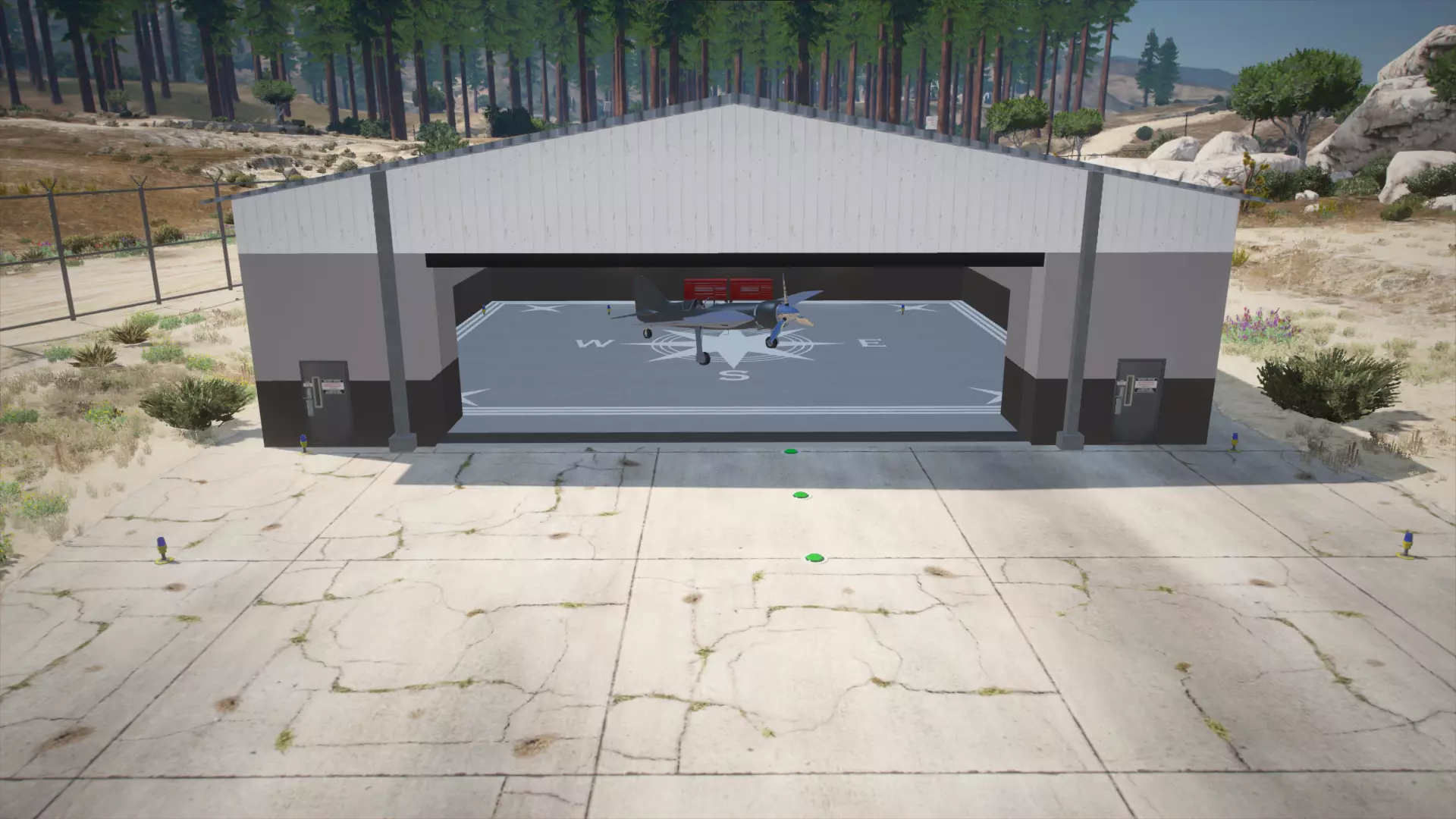 Low Poly Plane Hanger Low-poly 3D model_0