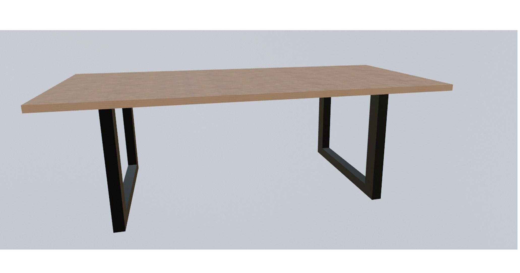 Simple Garden Table  3D model_1