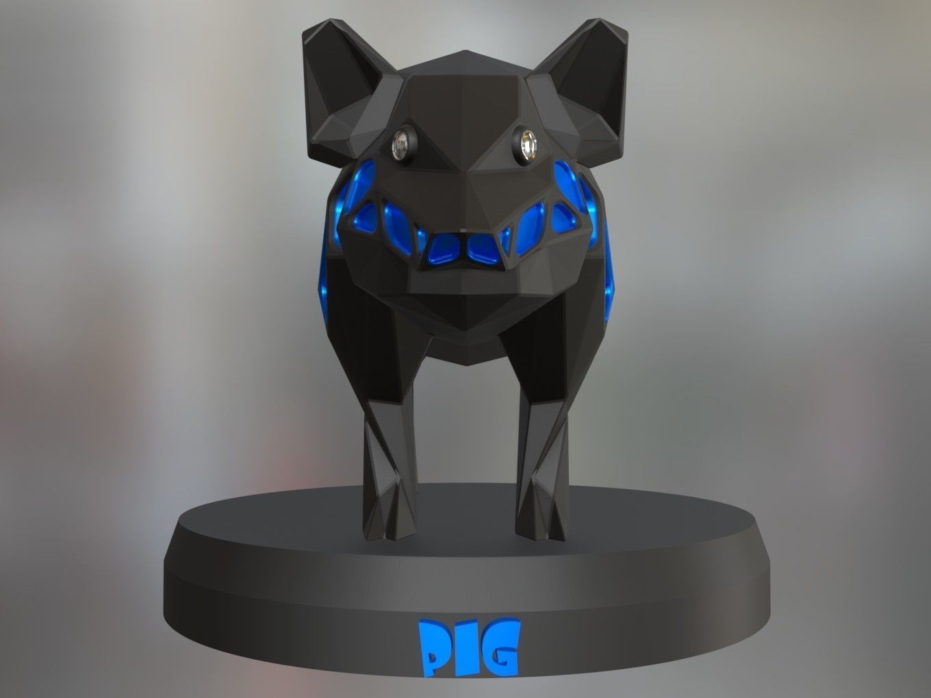 Voronoi Pig 3D print model_8