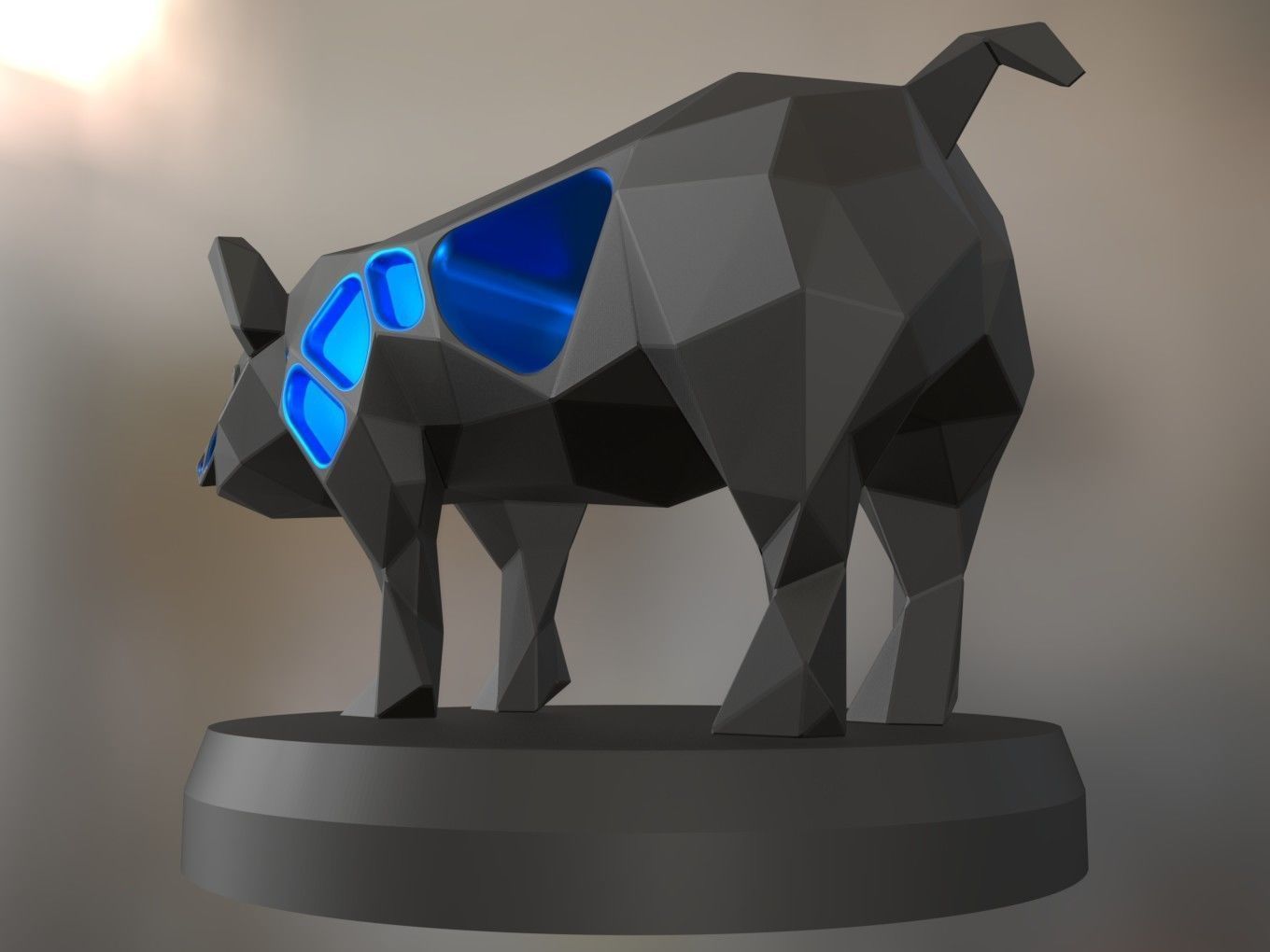 Voronoi Pig 3D print model_5