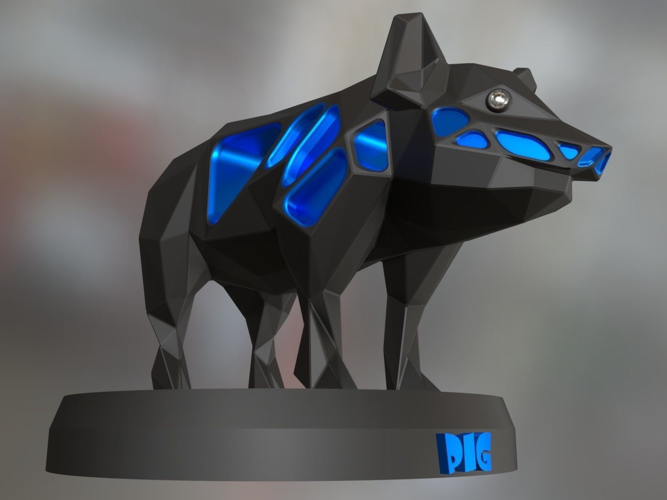 Voronoi Pig 3D print model_9