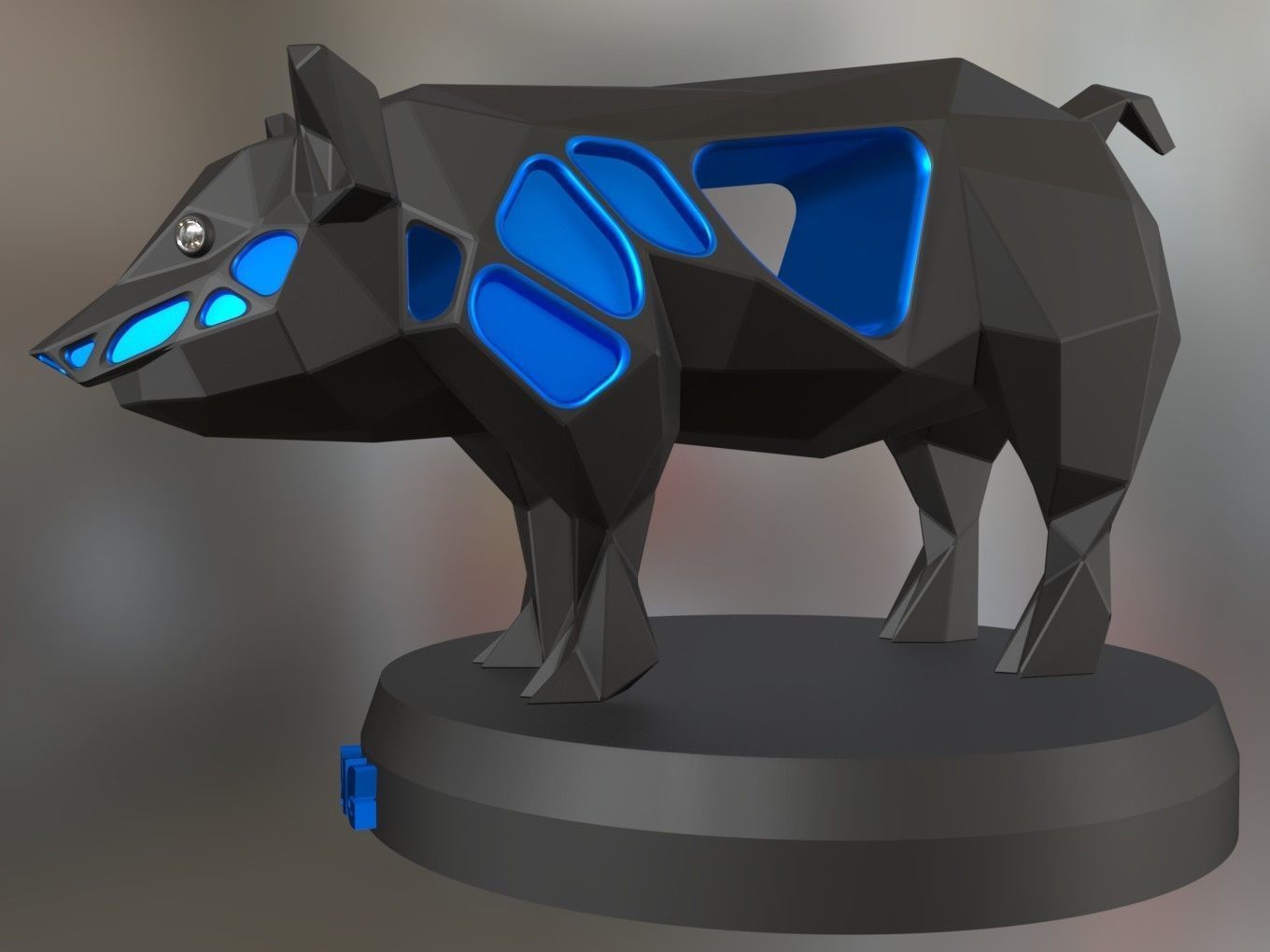 Voronoi Pig 3D print model_6