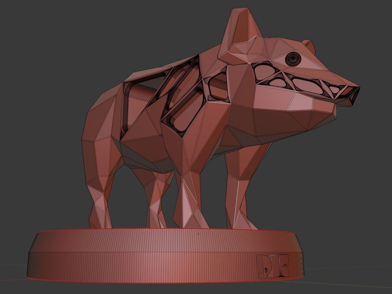 Voronoi Pig 3D print model_12