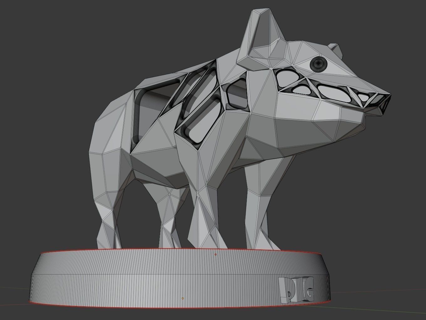 Voronoi Pig 3D print model_11