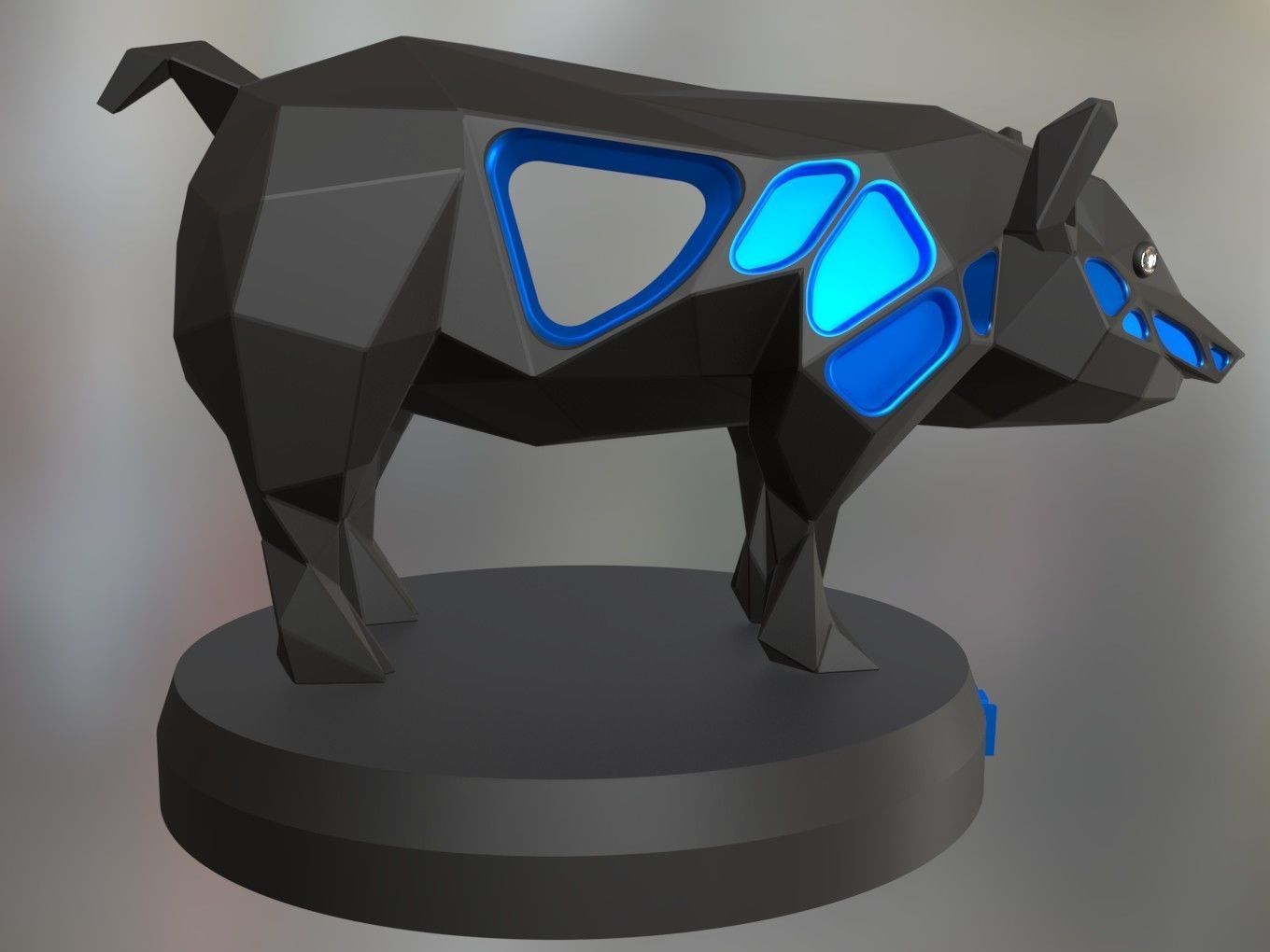 Voronoi Pig 3D print model_3