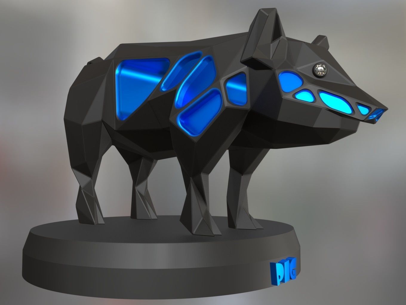 Voronoi Pig 3D print model_2