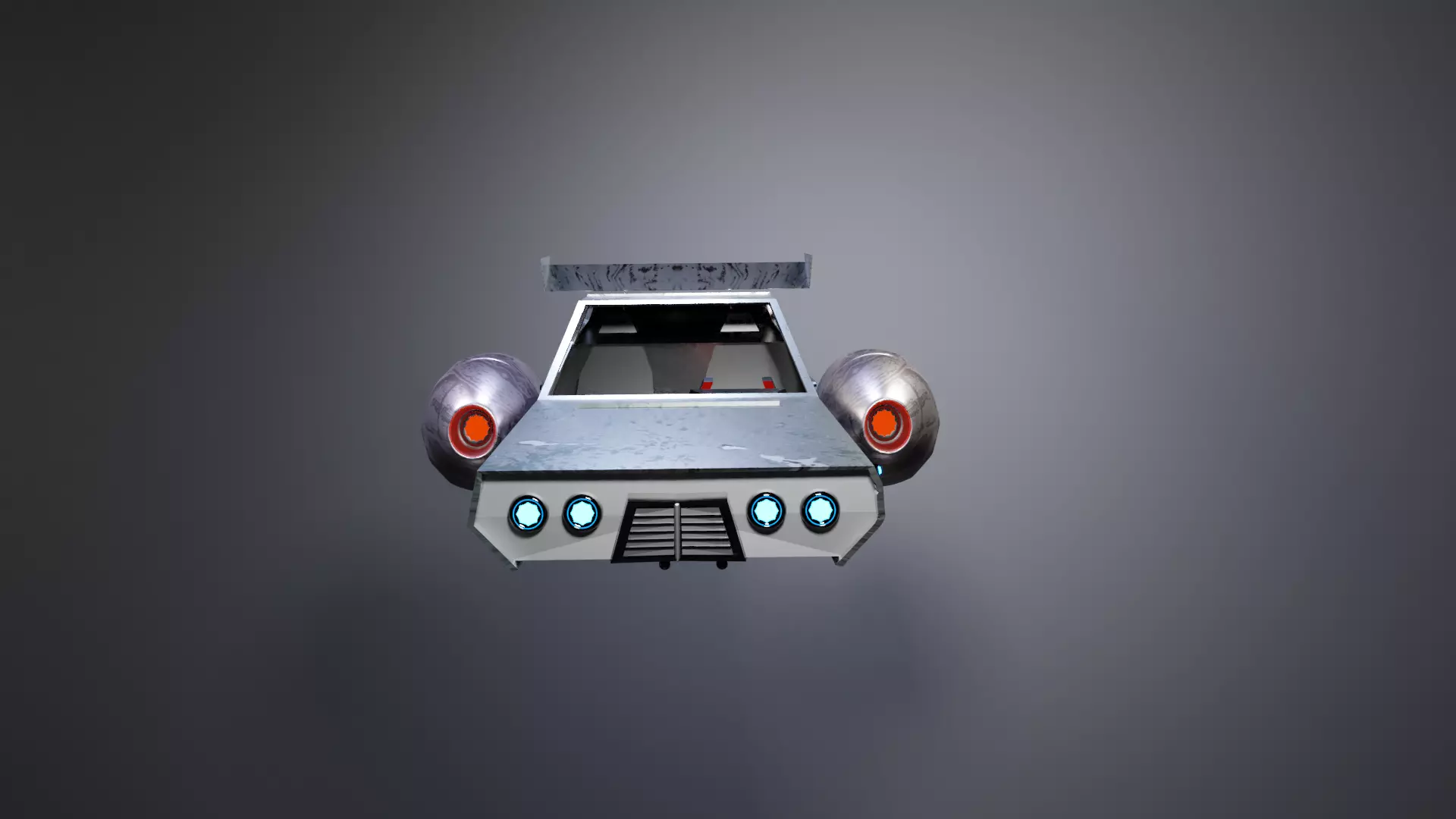 space car Low-poly 3D model_0