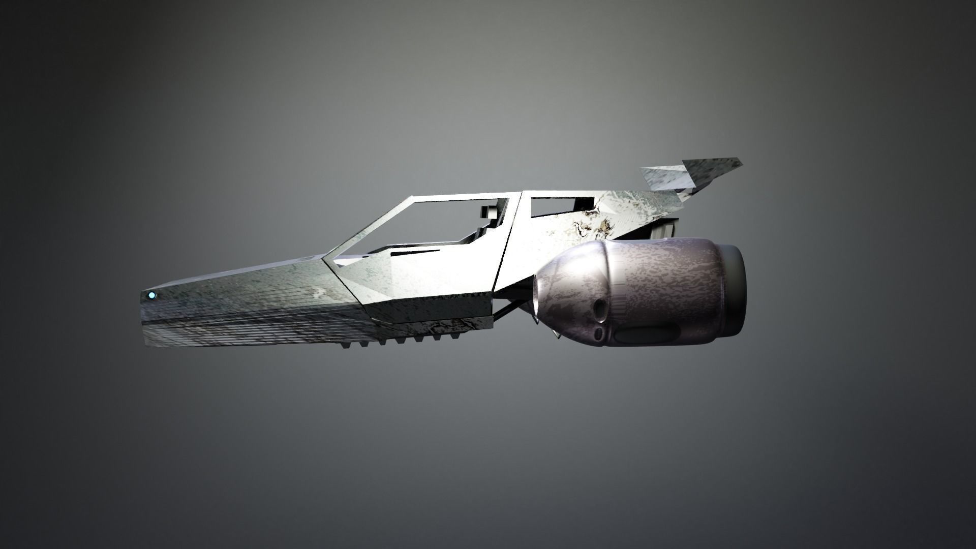 space car Low-poly 3D model_3